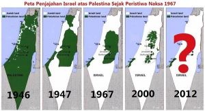 Peta wilayah Palestina dan Israel  Sumber : Google